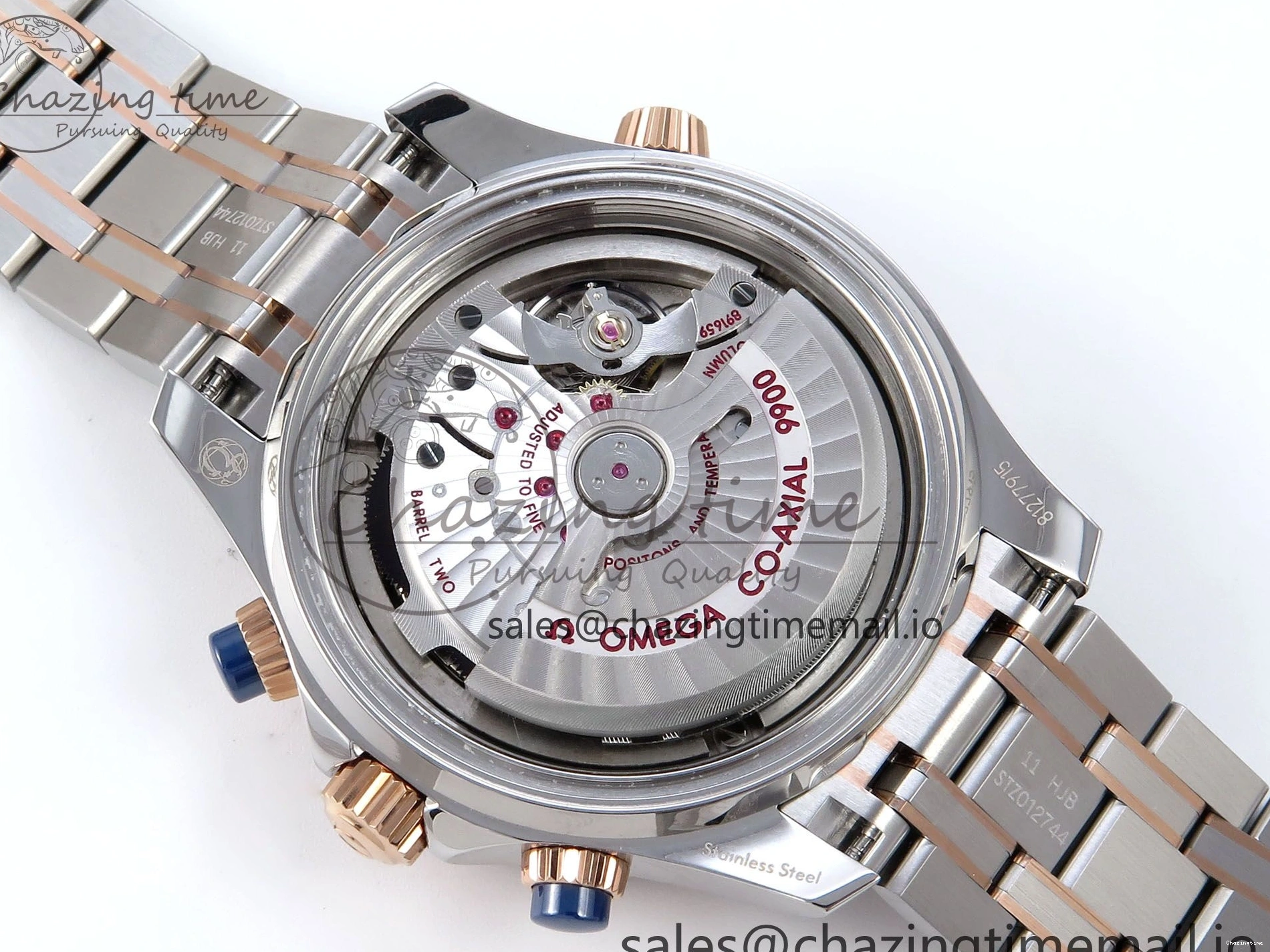 0131 Seamaster 300m Chrono SS RG OMF 1:1 Best Edition Blue Dial on SS RG Bracelet A Timeless 7686